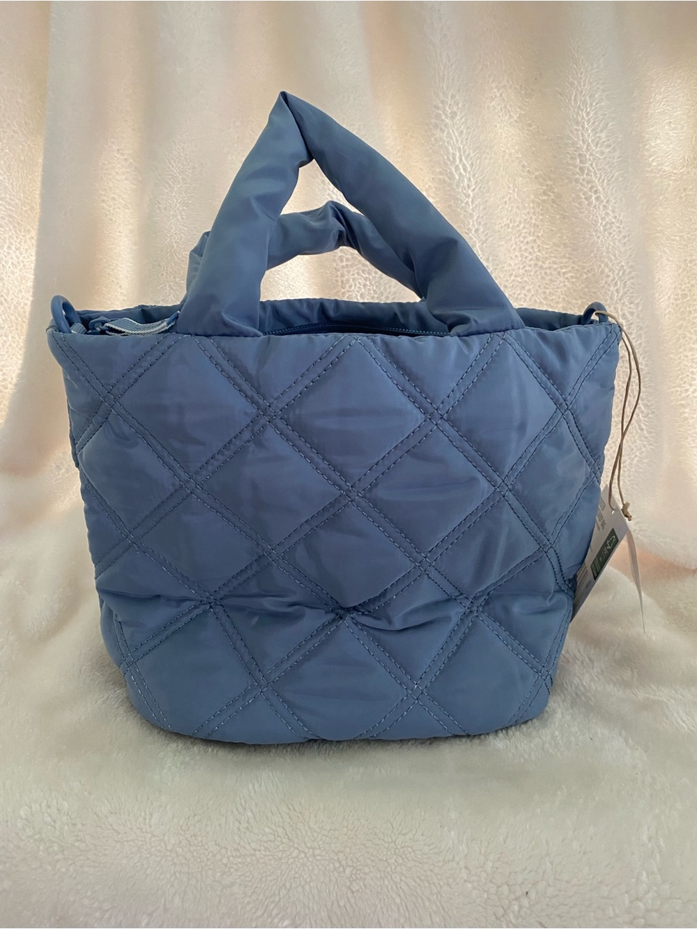 Aldi Mini Quilted Light Blue Crossbody Tote - Chic Everyday Bag NWT
